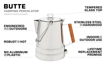 Scoutmaster 24-Cup Stainless Steel Coffee Percolators