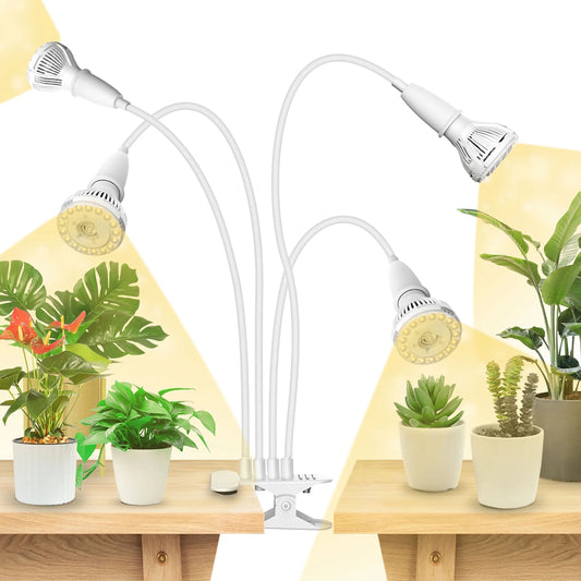 10W LED Grow Light Bulb, Full Spectrum White Clip-On Plant Grow Light for Indoor Plant