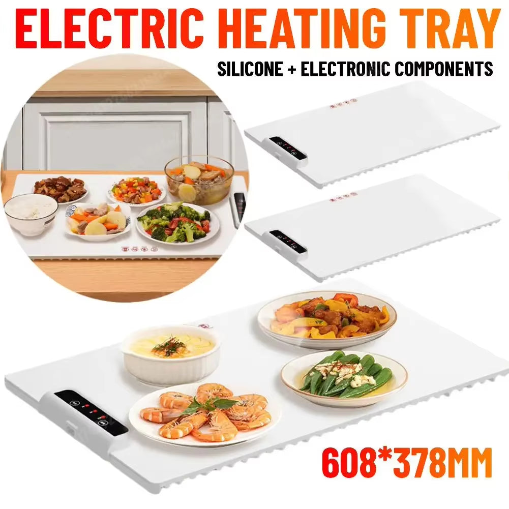 240W Foldable Food Warmer with Adjustable Temperature Electric Heating Tray Silicone Fast Heating for Home Buffets Restaurants