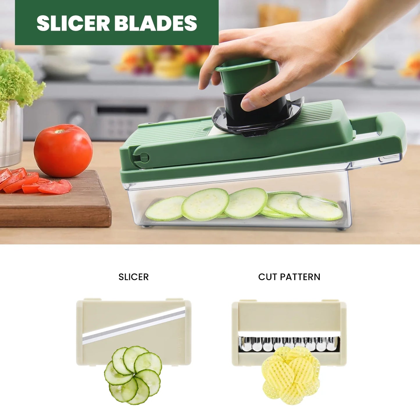 Vegetable Chopper,  Multifunctional 12-In-1 Veggie Chopper with 7 Blades, Onion Chopper Food Chopper Vegetable Slicer Cutter Dicer