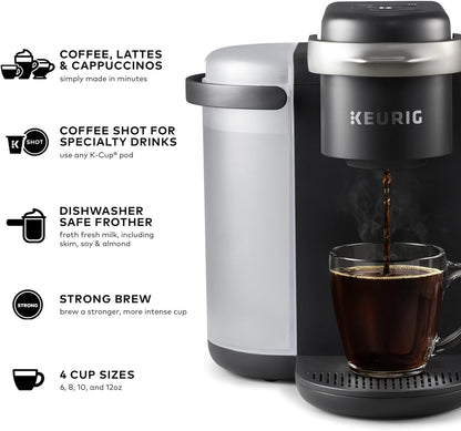 K-Cafe Single Serve K-Cup Coffee, Latte and Cappuccino Maker, Dark Charcoal