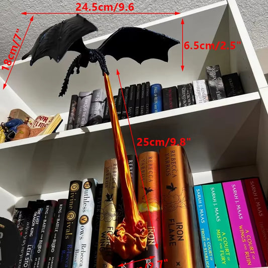 Dragon Flame Book Nook Decoration Creative Funny Spray Fire Dragon Bookshelf Ornament Halloween Birthday Gift Home Decoration