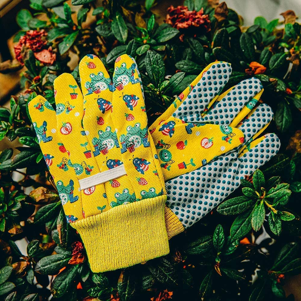 2 Pairs Kids Gardening Gloves for Yard Work Children Garden Gloves for Age 2-5