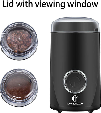 DM-7441 Coffee Grinder Electric,Coffee Bean Grinder,Spice Grinder,Blade & Cup Made with SUS304 Stianlees Steel (Black)