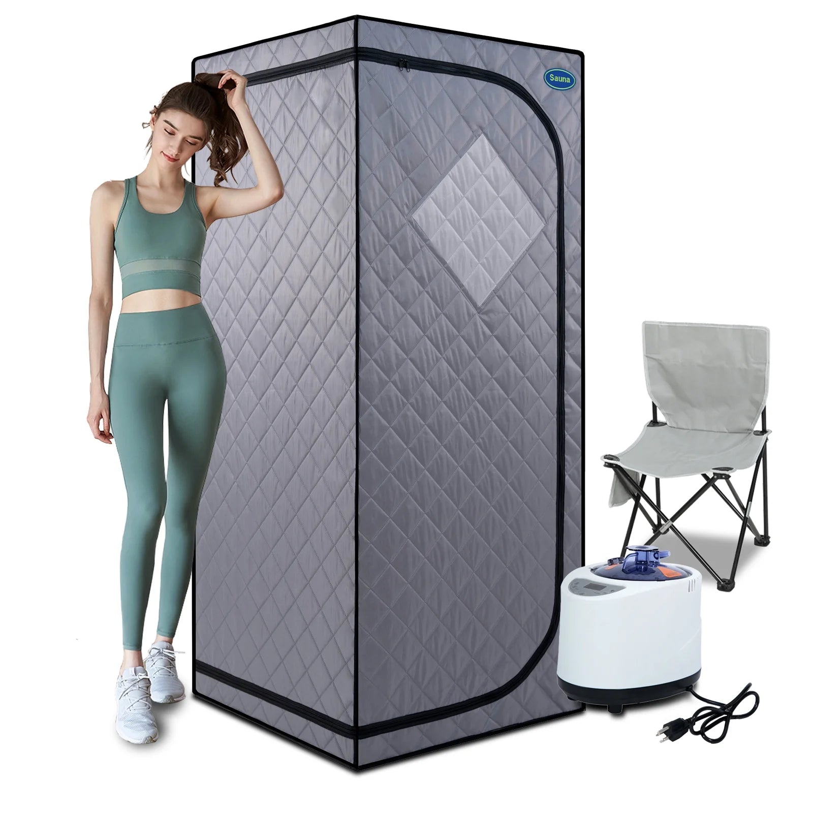 Weight Loss Sauna Tent Portable Full Body Steam Sauna Box Sauna Tent with Folding Chair Walking Sauna