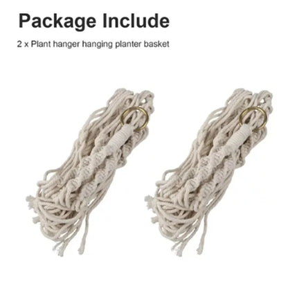 2Pcs Macrame Hangers,  Indoor Outdoor Hanging Planter Shelfs, Decorative Flower Pot Holder Hanging Baskets for , Boho Home Decor, for Succulents, Cacti, and Herbs