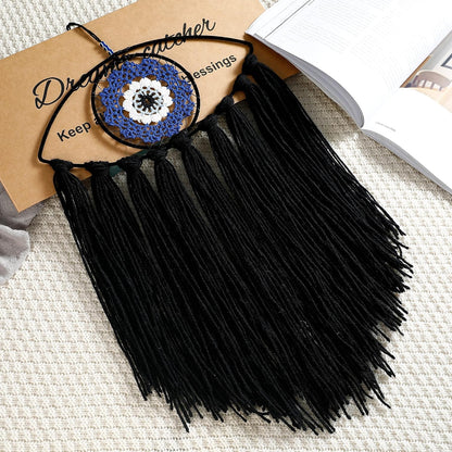 Evil Eye Dream Catcher - Black Dream Catchers for Bedroom, Evil Eye Wall Hanging for Witch Dark Decor, Gothic Wall Decorations, Ornament Craft Gift(Black)