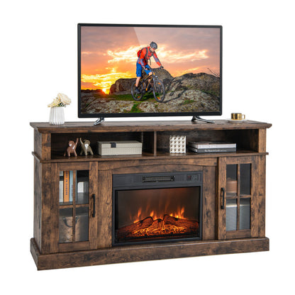 Fireplace TV Stand for Tvs up to 65 Inch with Side Cabinets and Remote Control