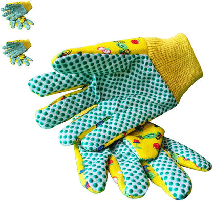 2 Pairs Kids Gardening Gloves for Yard Work Children Garden Gloves for Age 2-5