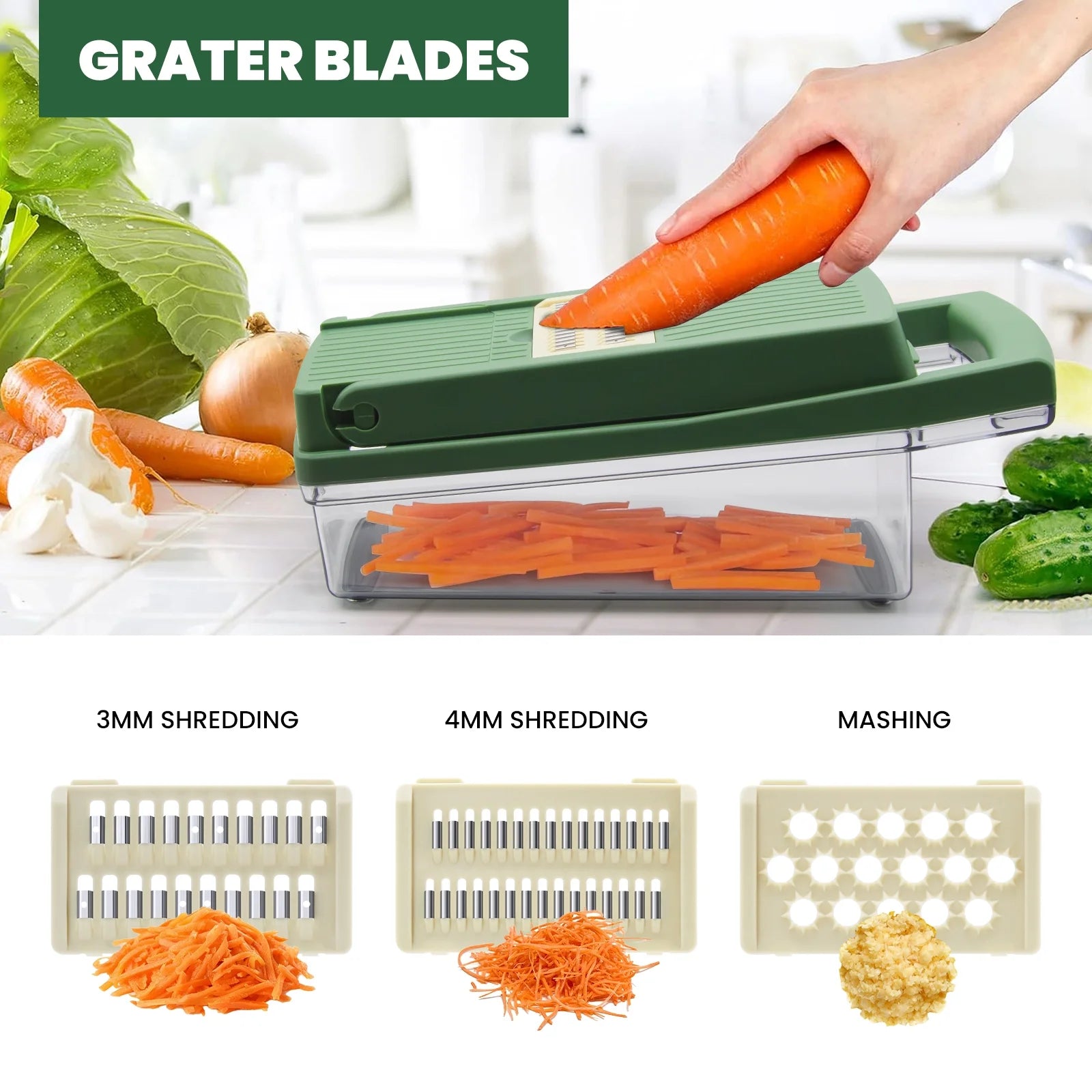 Vegetable Chopper,  Multifunctional 12-In-1 Veggie Chopper with 7 Blades, Onion Chopper Food Chopper Vegetable Slicer Cutter Dicer